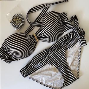 Victoria’s Secret Black & White Stripe Bikini